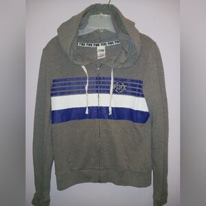 PINK Victoria's Secret Gray and Blue Zip Up Jacket